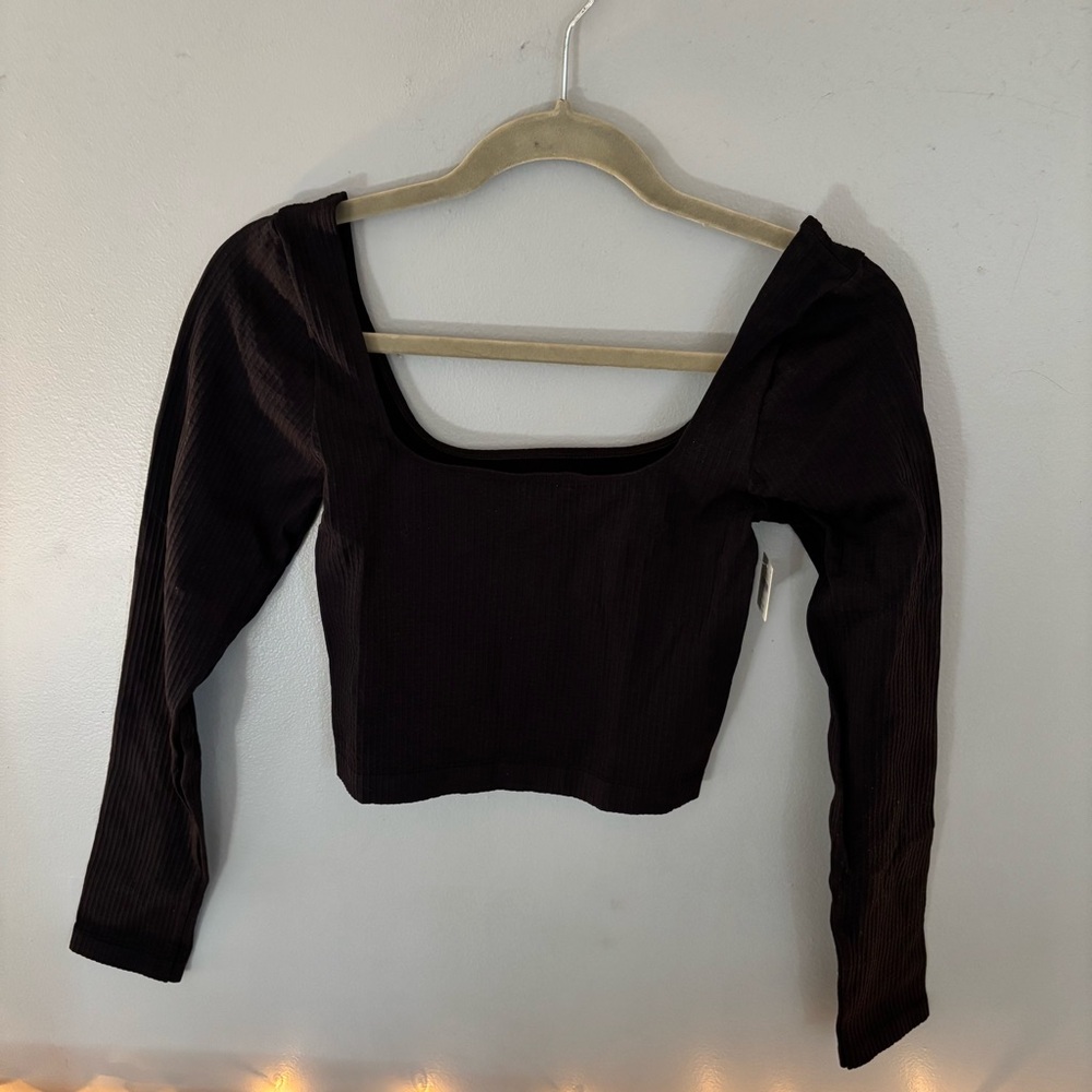 Anthropologie | Size L | Ribbed Cropped Long Sleeve Top - Picture 7 of 7